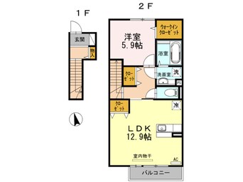 間取図 ラルーチェ幸　B棟