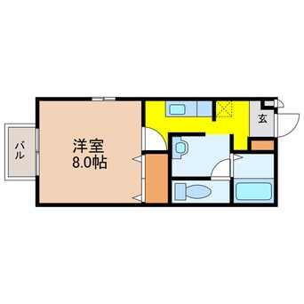 間取図 島原鉄道/干拓の里駅 徒歩8分 1階 築21年