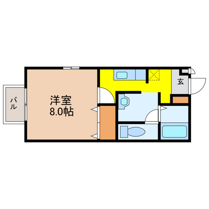 間取図 島原鉄道/干拓の里駅 徒歩8分 1階 築21年