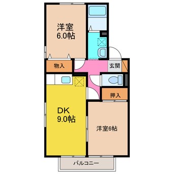 間取図 長崎県営バス(長崎市)/東望道 徒歩3分 2階 築26年