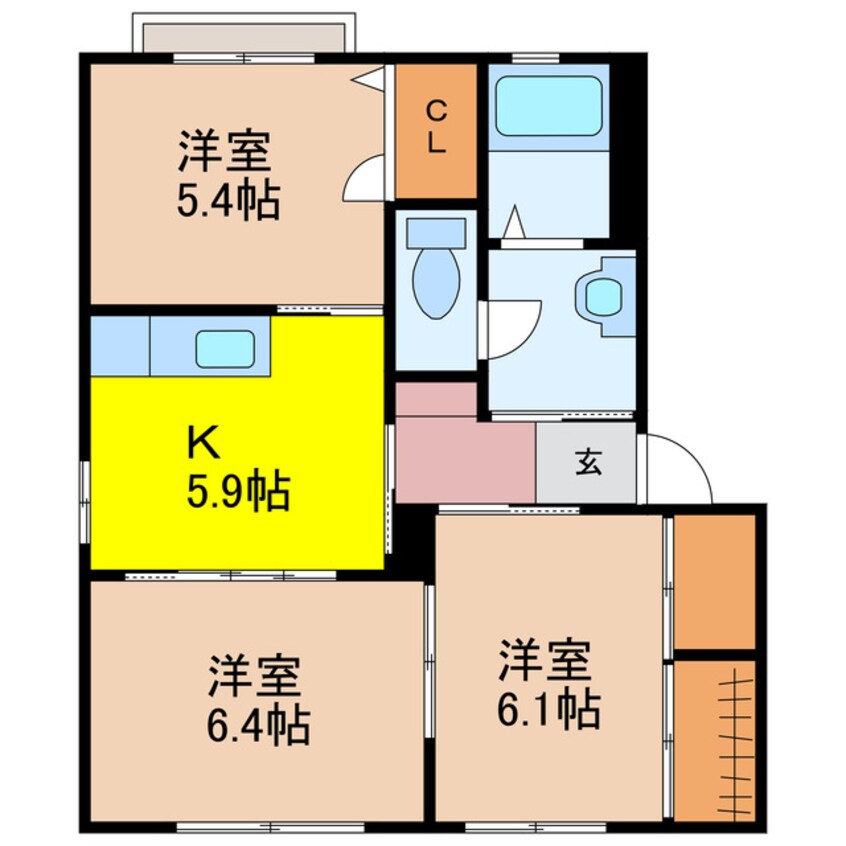 間取図 バリュージュ大我 Ｂ棟