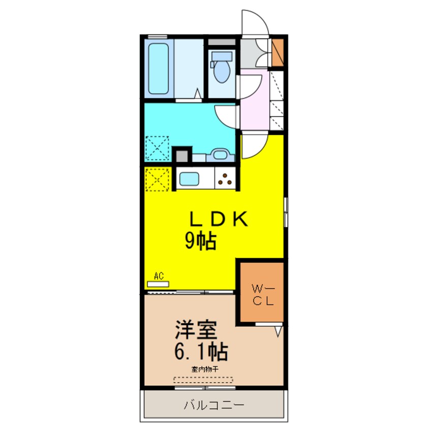 間取図 長崎県営バス（諫早市）/西郷 徒歩1分 2階 築8年