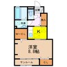 ラターシュ真城 1SKの間取り