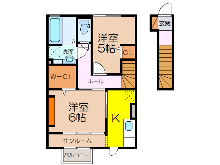 間取図 長崎本線/西諫早駅 徒歩20分 2階 築8年