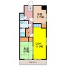 マンションミゾロク 2LDKの間取り
