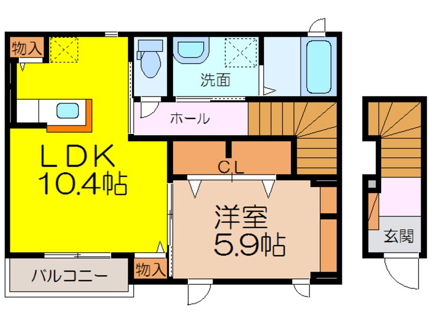 間取図 長崎本線/肥前古賀駅 車移動　10分5.9km 2階 築7年