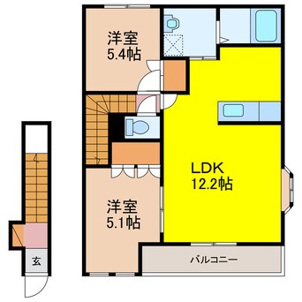 間取図 長崎本線/湯江駅 徒歩17分 2階 築13年