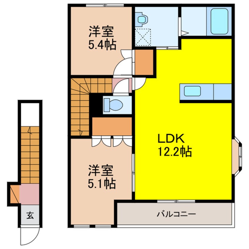 間取図 長崎本線/湯江駅 徒歩17分 2階 築13年