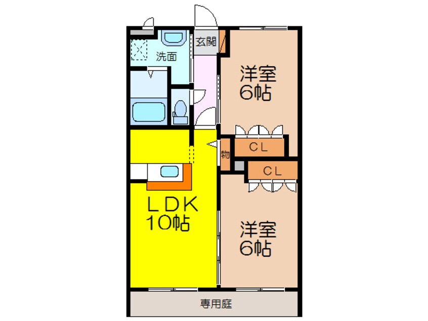 間取図 長崎本線/肥前長田駅 徒歩3分 1階 築7年