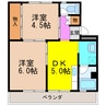 ビレッジハウス栗面1号棟 1LDKの間取り