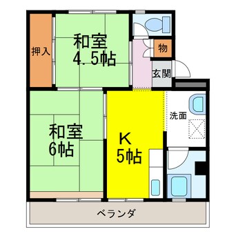 間取図 ビレッジハウス栗面2号棟