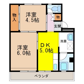 間取図 ビレッジハウス栗面2号棟