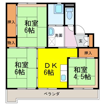 間取図 長崎本線/西諫早駅 徒歩18分 1階 築34年