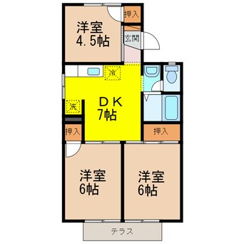 間取図 長崎県営バス(長崎市)/馬場 徒歩2分 1階 築33年