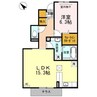 メゾンドラグル 1LDKの間取り