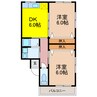 ラガール原口 2DKの間取り