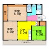ビレッジハウス若葉Ⅱ1号棟 3DKの間取り