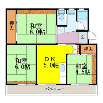 間取図 ビレッジハウス若葉Ⅱ1号棟