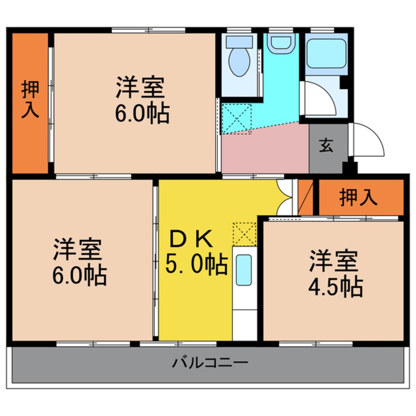 間取図 ビレッジハウス若葉Ⅱ1号棟