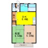 第Ⅱ栄田ハイツ 2DKの間取り