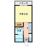 第Ⅱ栄田ハイツ 1Kの間取り