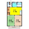 第Ⅱ栄田ハイツ 2DKの間取り