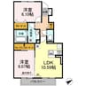 Amour　Grand　Pierre 2LDKの間取り