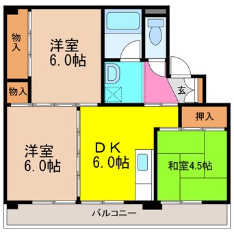 間取図 島原鉄道/愛野駅 徒歩8分 5階 築37年