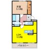 ドゥジエム 1LDKの間取り