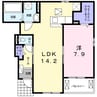 プロムナードメゾン弐番館　Ｄ 1LDKの間取り