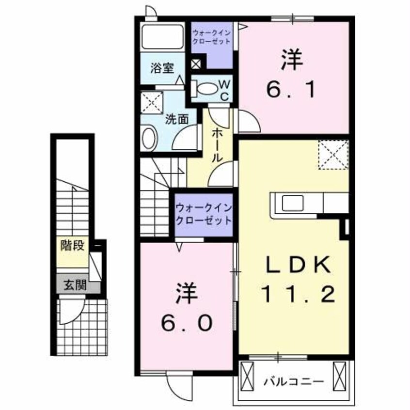 間取図 島原鉄道/島原港駅 徒歩12分 2階 築5年