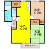 ホームタウン若葉Ｂ 2LDKの間取り