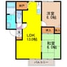 ホームタウン若葉Ｂ 2LDKの間取り