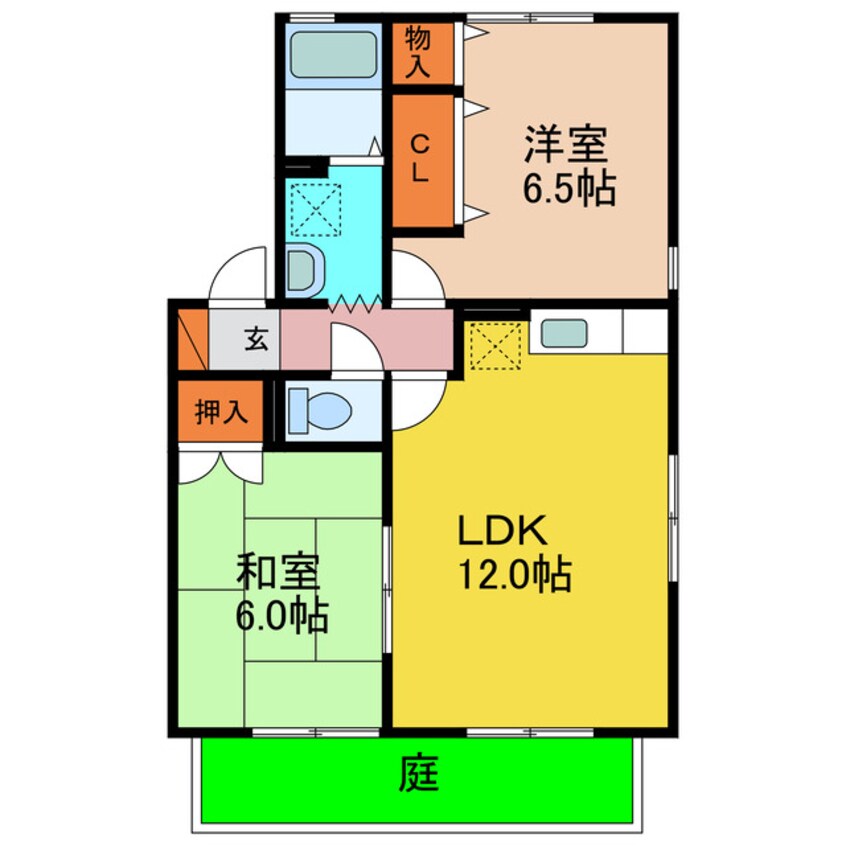 間取図 島原鉄道/本諫早駅 徒歩15分 1階 築26年