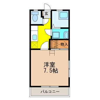 間取図 長崎本線/諫早駅 徒歩19分 2階 築28年