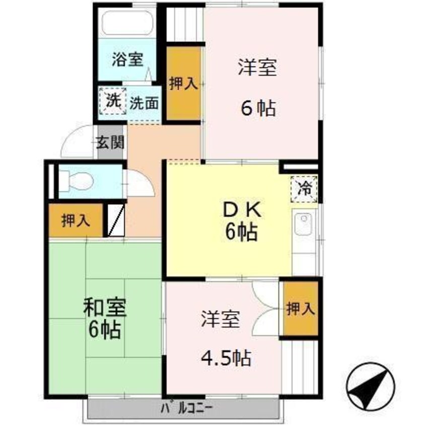 間取図 長崎本線/肥前古賀駅 車移動　8分3.8km 2階 築35年