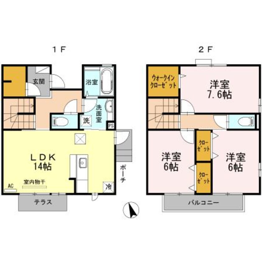 間取図 長崎本線/肥前古賀駅 徒歩26分 1-2階 築11年