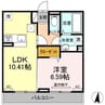 ランチヒル真崎　B棟 1LDKの間取り