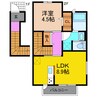 marrone 1LDKの間取り