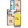 コンフォートたらみA棟 2DKの間取り
