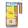 ＳＳ福田B棟 1LDKの間取り