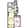 ヒルズ１．福田Ｂ 1LDKの間取り