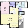 クレール・ファミリア咲 1LDKの間取り