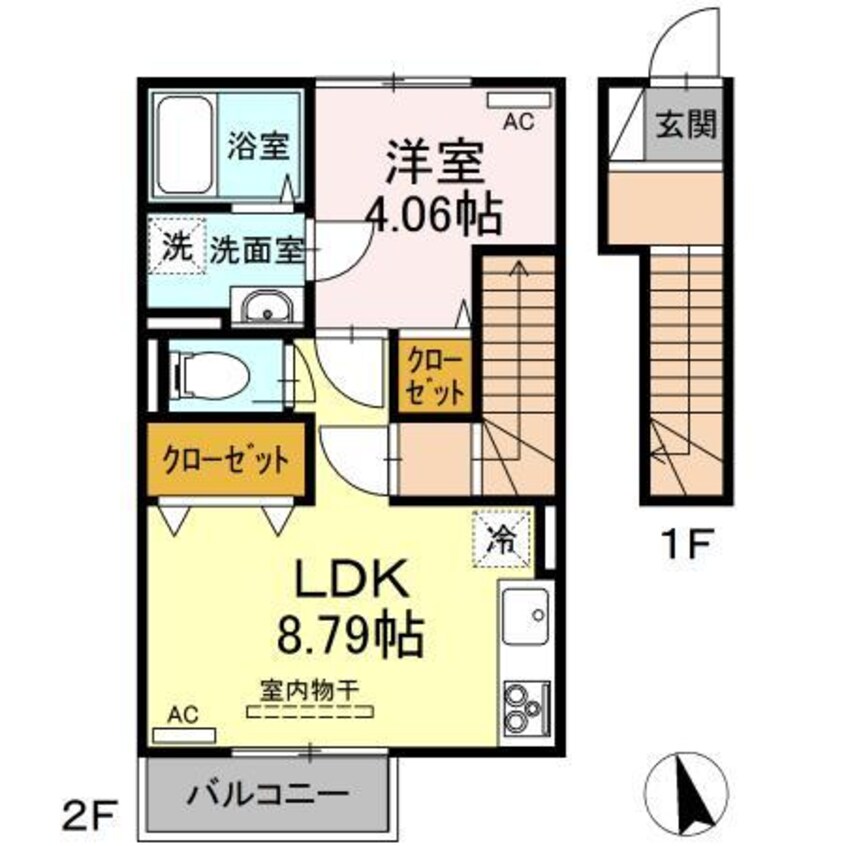 間取図 大村線/岩松駅 徒歩25分 2階 築1年