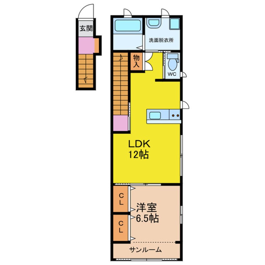 間取図 長崎本線/肥前長田駅 徒歩2分 1階 築1年