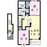 ビルネⅡ 2LDKの間取り