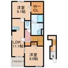 クレストレジデンス　Ａ 2LDKの間取り