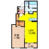 グリシーヌ愛野 1LDKの間取り