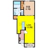 リバープレイン木床　Ⅱ 1LDKの間取り