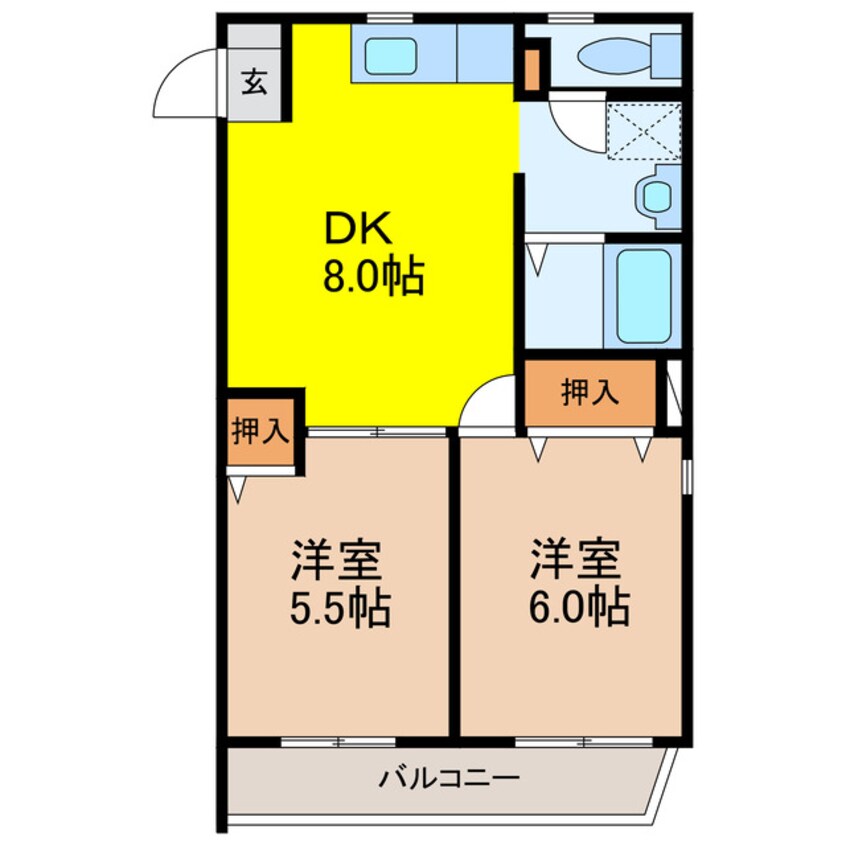 間取図 長崎県営バス(長崎市)/東望道 徒歩1分 1階 築18年